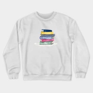 Watercolor Stack of Books Crewneck Sweatshirt